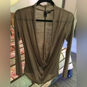 Bench Taupe Drape Front Top